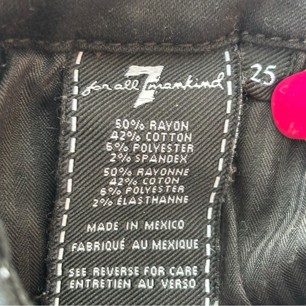 7 For All Mankind Women's Ankle Skinny Jeans Black Size 25 - Picture 5 of 5